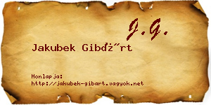 Jakubek Gibárt névjegykártya